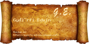 Győrfi Edvin névjegykártya